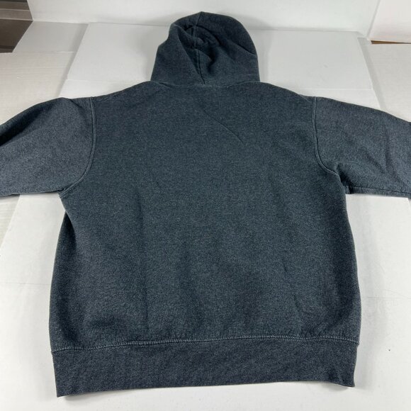 Y2K Jerzees Michigan Wolverines Sweatshirt Medium Dark Grey Distressed Hoodie - Picture 13 of 16